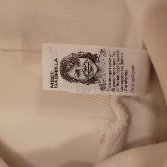 Los Angeles Apparel cream turtleneck baggy crop top M /L unisex - Picture 5 of 6